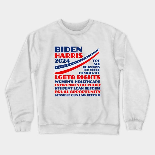 Biden Harris 2024 Election Platform Crewneck Sweatshirt by epiclovedesigns